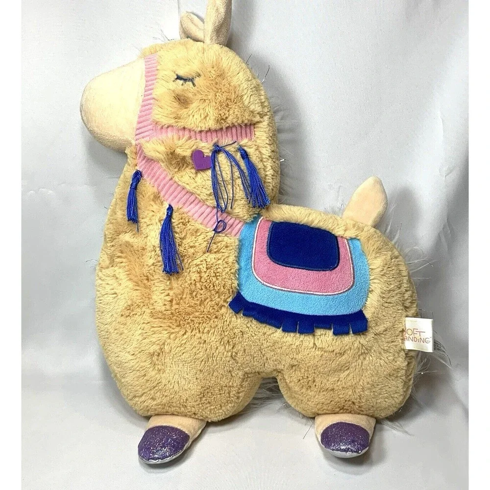 LLAMA Plush Animal Adventure Soft Landing Reversible‎ Pillow Stuffed Stuffie 17